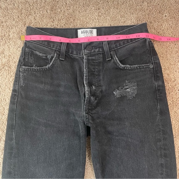 AGOLDE Jamie High Rise Classic Jeans Distressed Ankle Denim Pants Size 25 - Picture 11 of 16